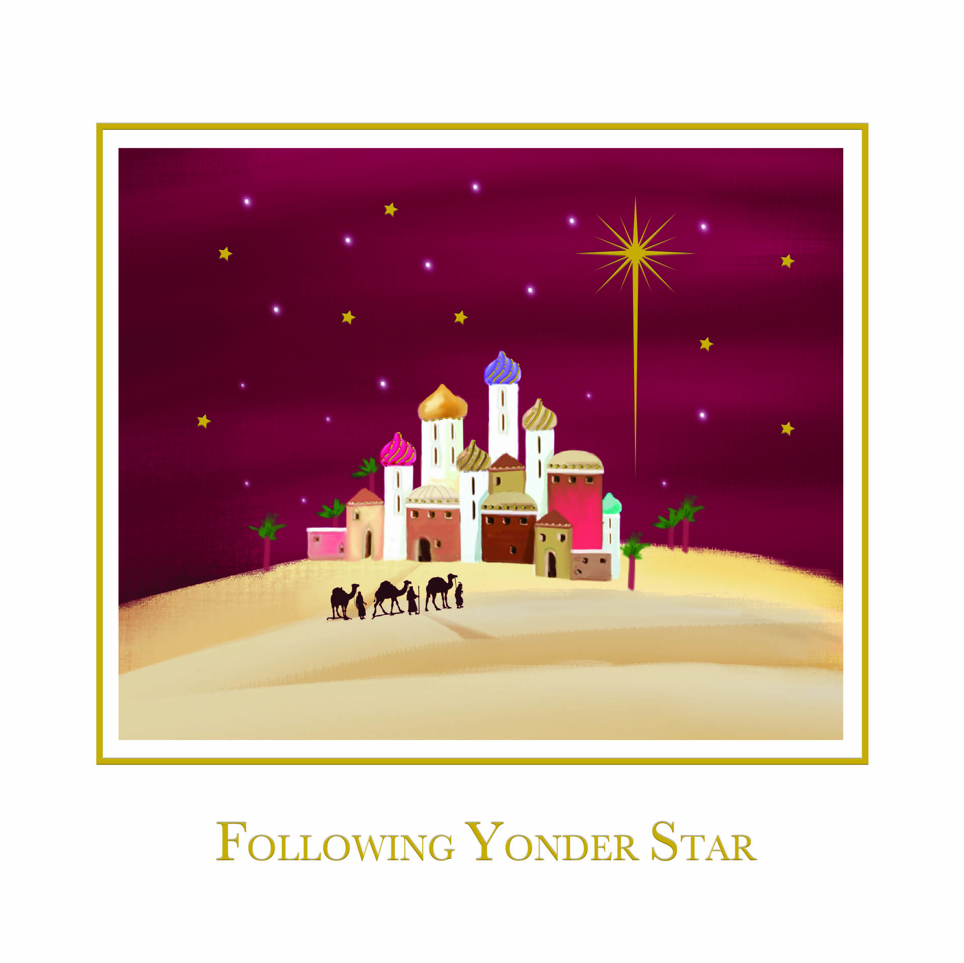 Three Kings Yonder Personalised Christmas Card