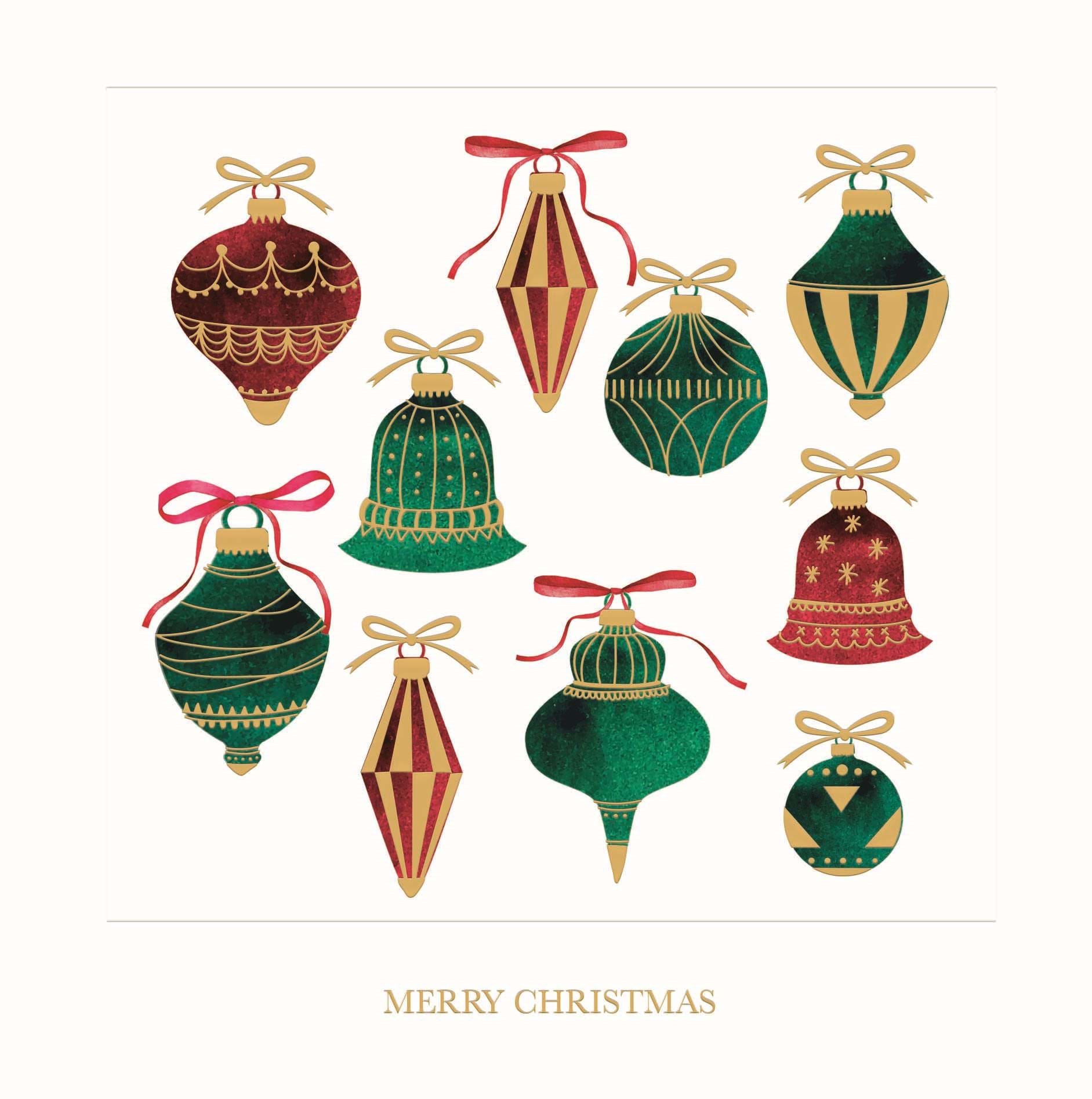 Colourful Baubles Personalised Christmas Card