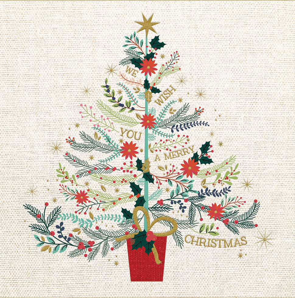 Festive Tree Christmas Card Pack (10)