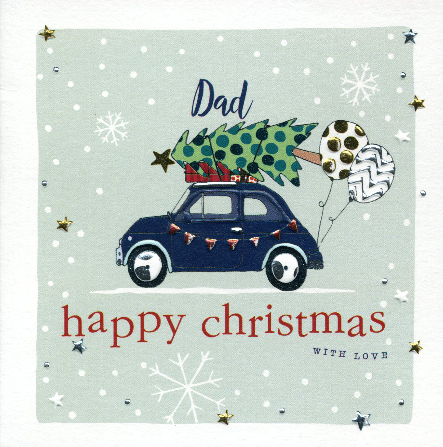 Driving the Tree Home Dad Christmas Card