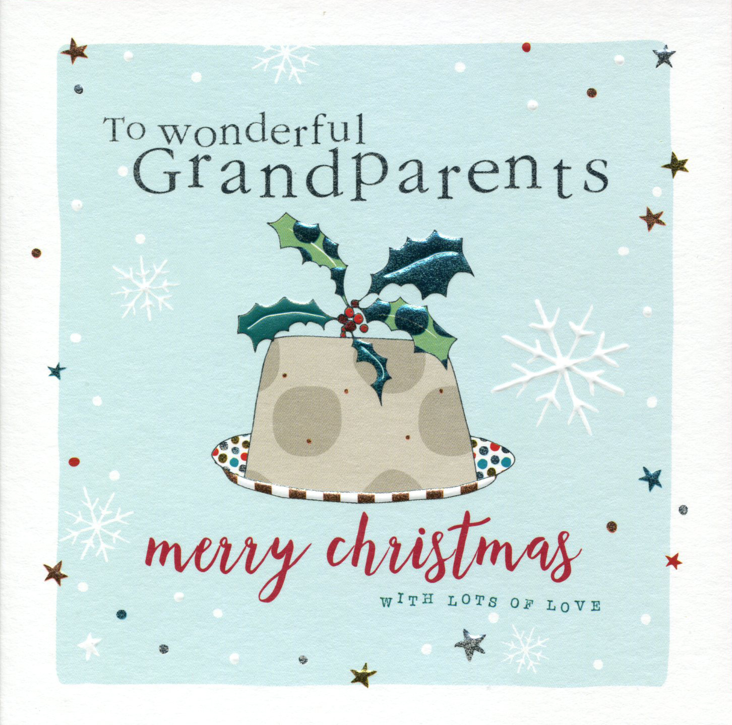 Pudding Grandparents Christmas Card