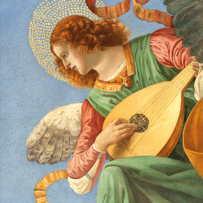 Angel Playing the Lute Christmas Card Pack (5)