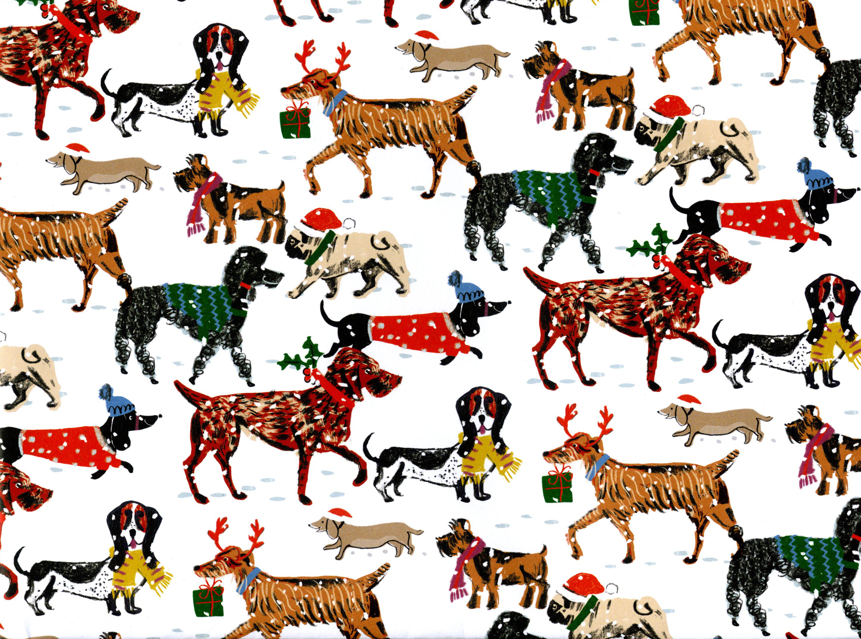 Festive Dogs Christmas Wrapping Paper