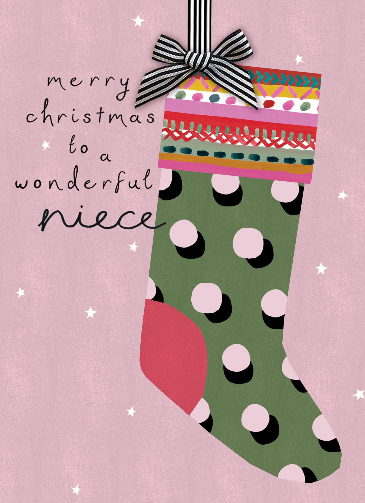 Stocking Niece Christmas Card