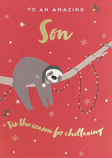 Sloth Son Christmas Card