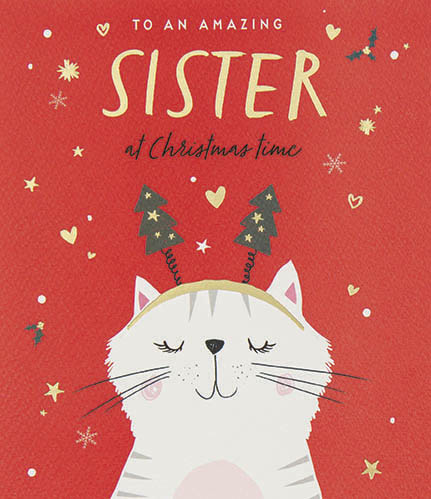 Kitty Sister Christmas Card