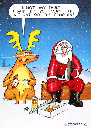 Kit Kat or Penguin Funny Christmas Card