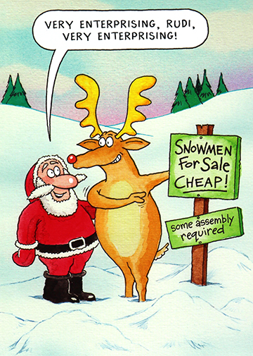 Snowman For Sale Funny Christmas Card