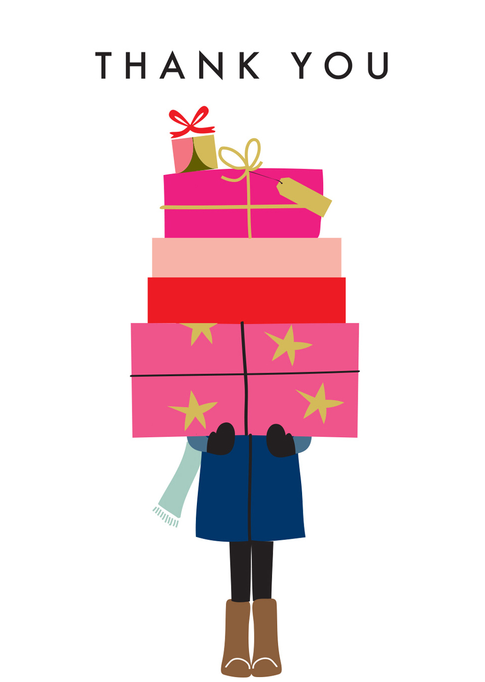 Christmas Presents Thank you Card Pack (8)