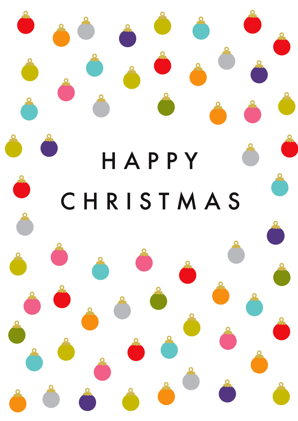 Colourful Baubles Christmas Card Pack (8)