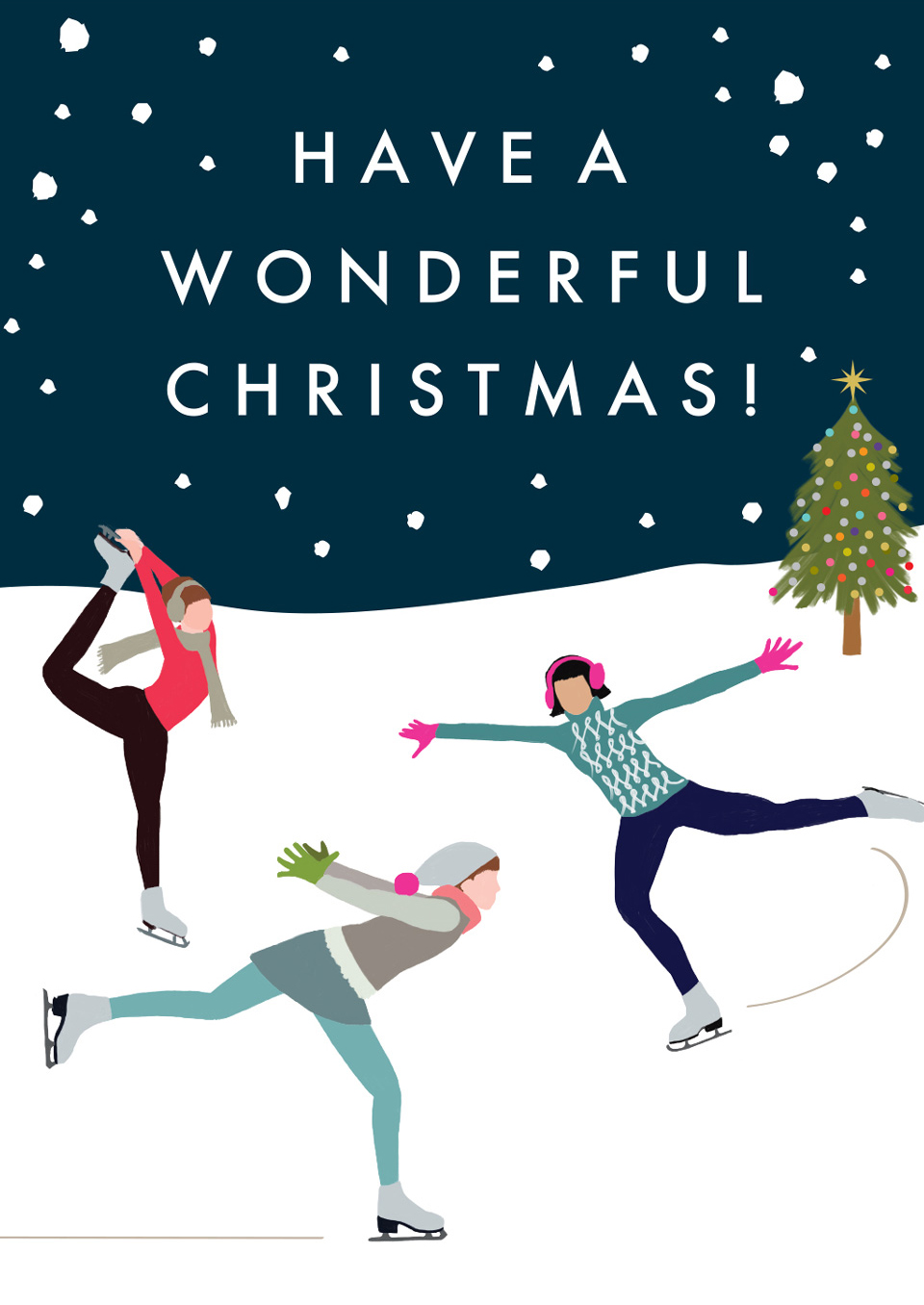 Ice Skating Christmas Card Pack (8)