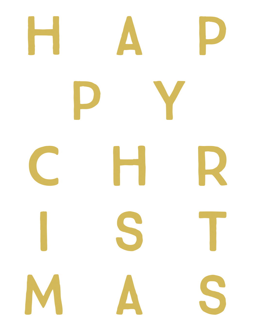 Gold Letters Christmas Card