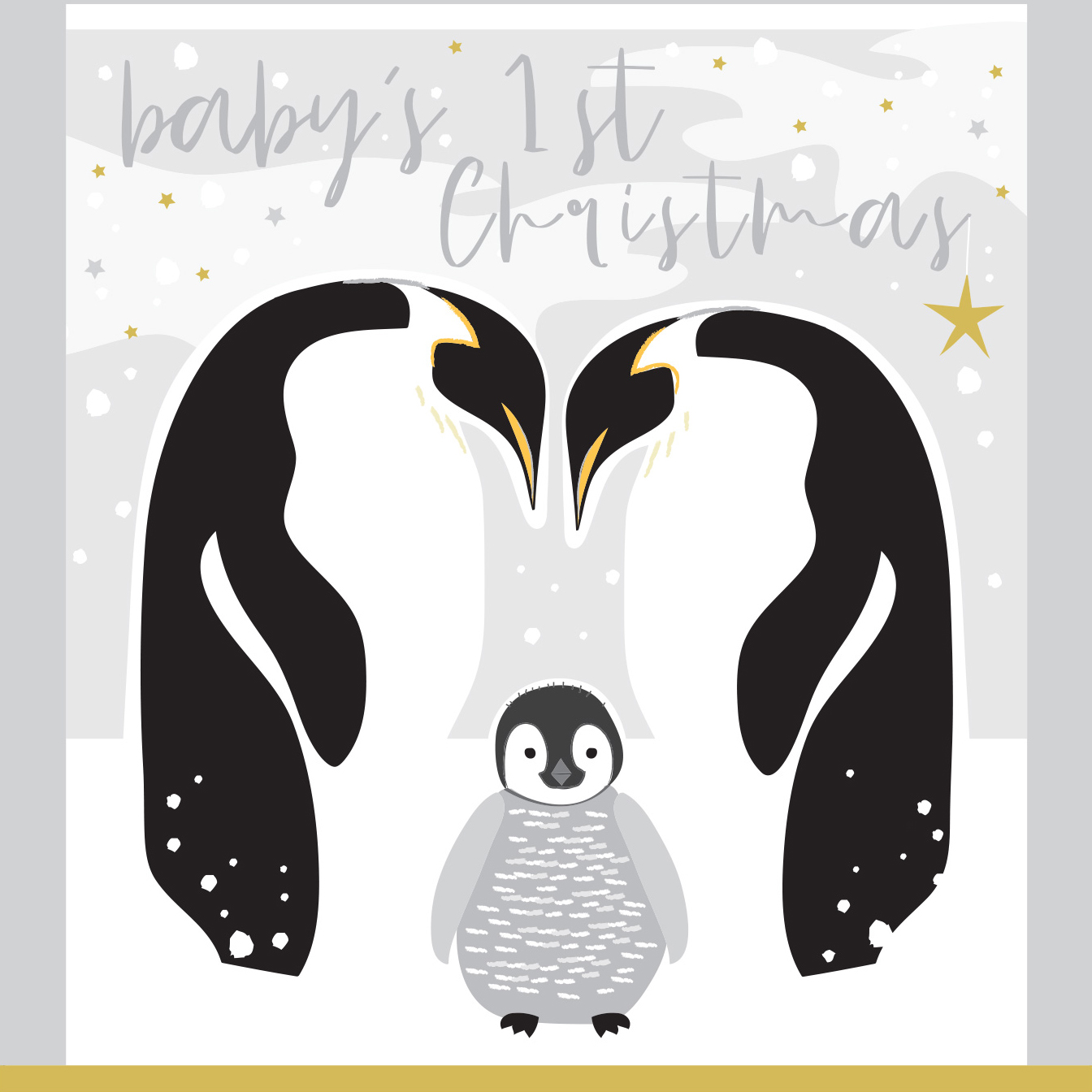 Penguin Chick Baby's 1st Christmas Card