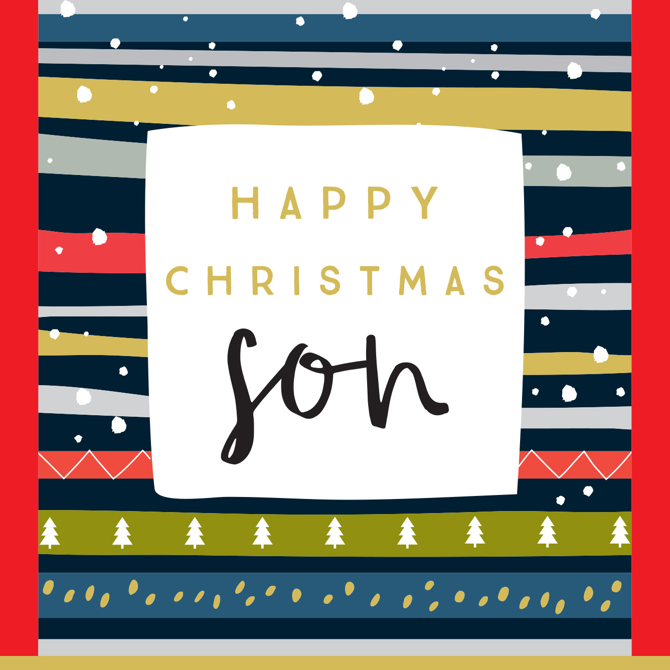 Stripes Son Christmas Card