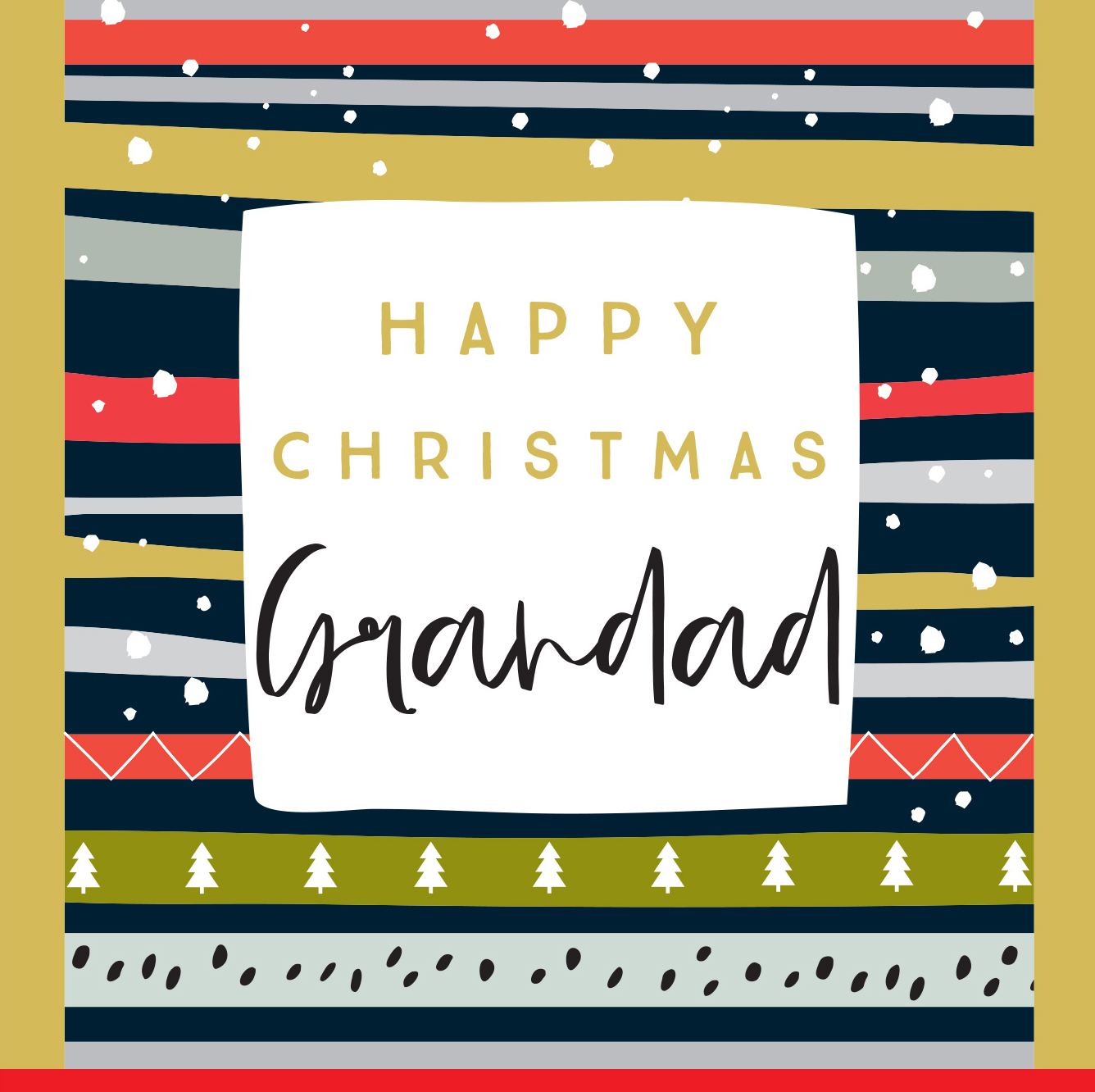 Stripes Grandad Christmas Card