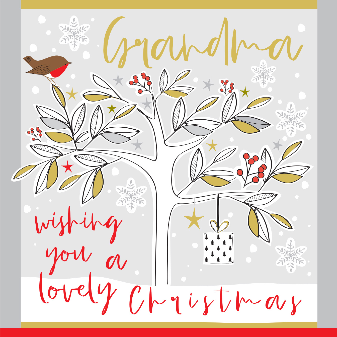 Festive Tree Grandma Christmas Card