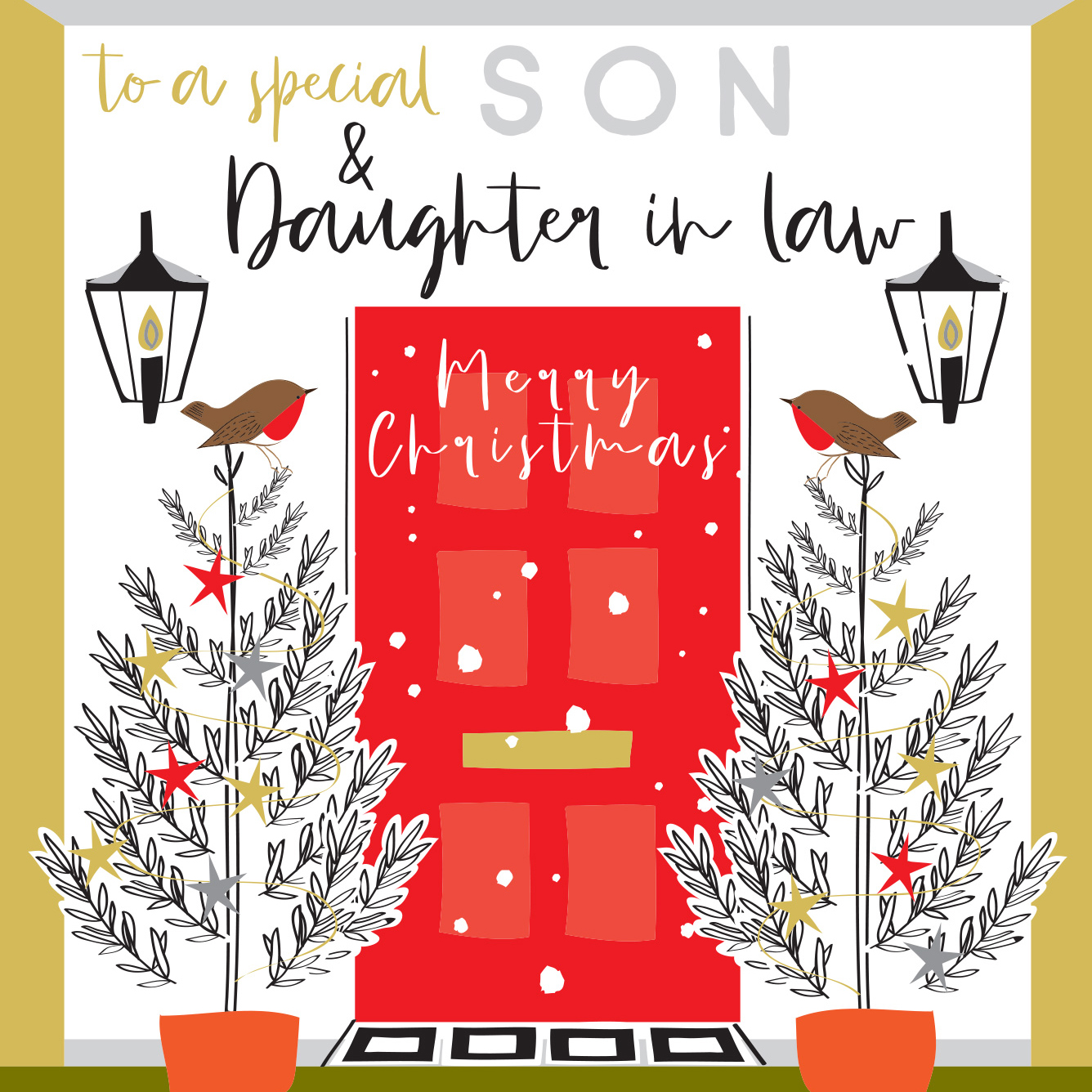 Red Door Son and Daughter-in-Law Christmas Card