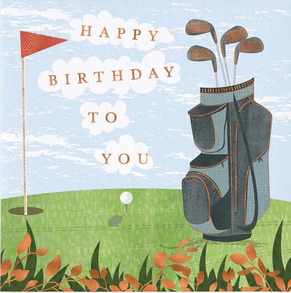 Golf Clubs Birthday Card