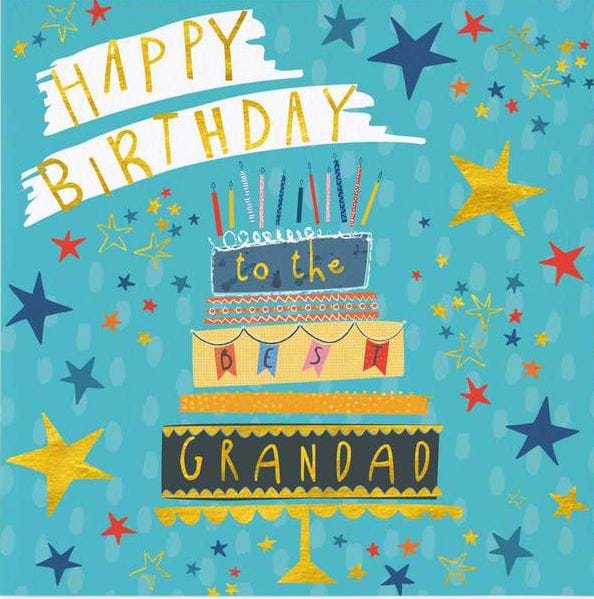Cake and Stars Grandad Birthday Card