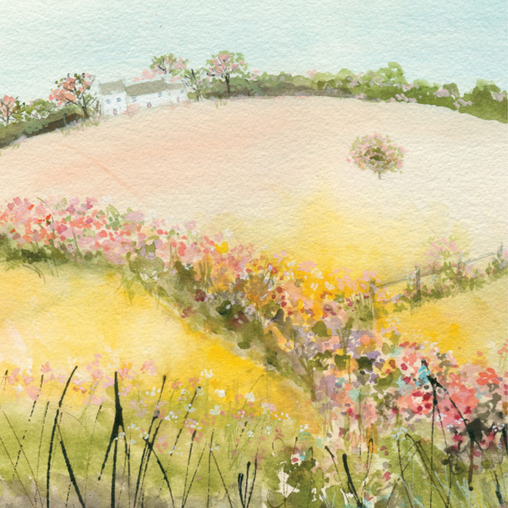 Honeysuckle Hedgerow Greeting Card