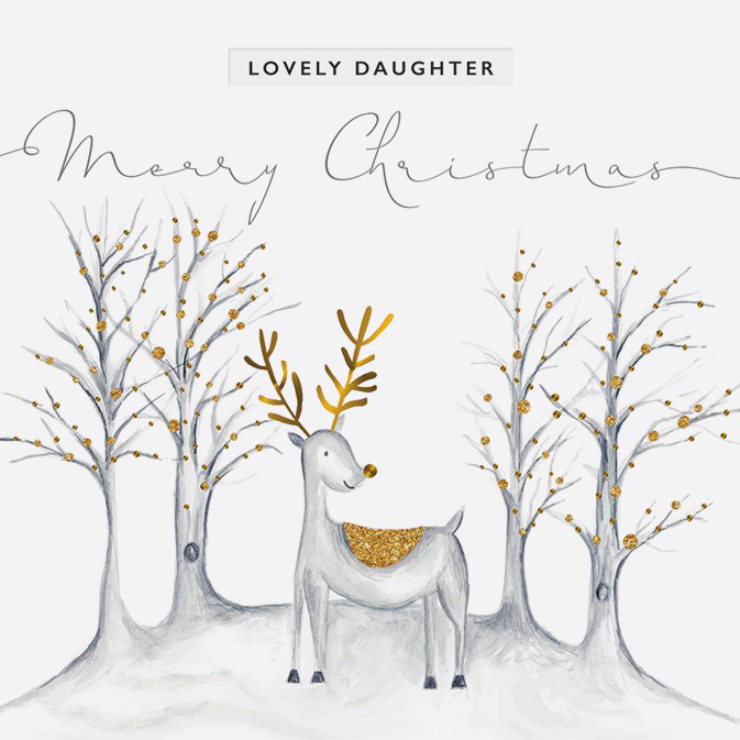 Reindeer Daughter Christmas Card