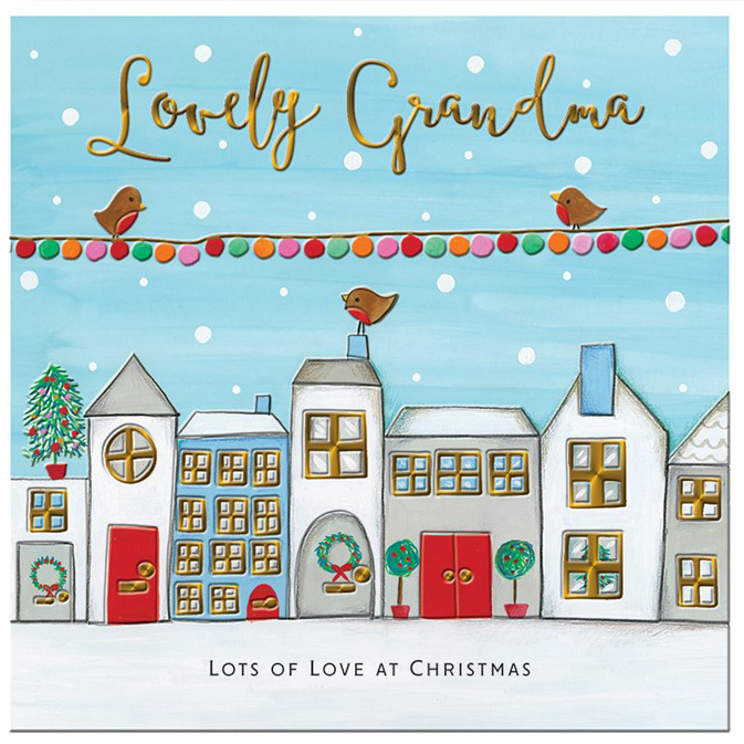 Festive Street Grandma Christmas Card