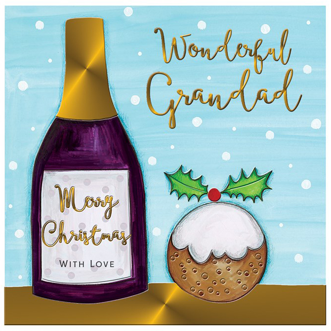 Christmas Pudding Grandad Christmas Card