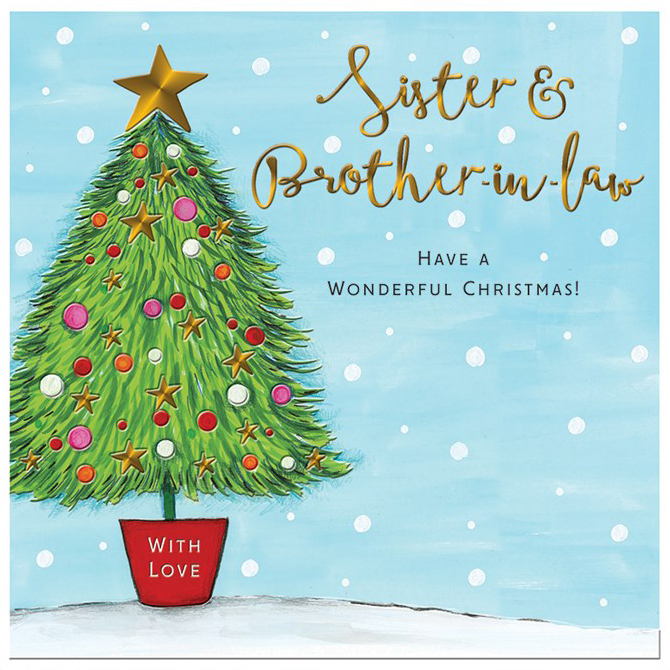 Festive Tree Sister and Brother in law Christmas Card