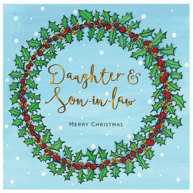 Wreath Daughter and Son in law Christmas Card