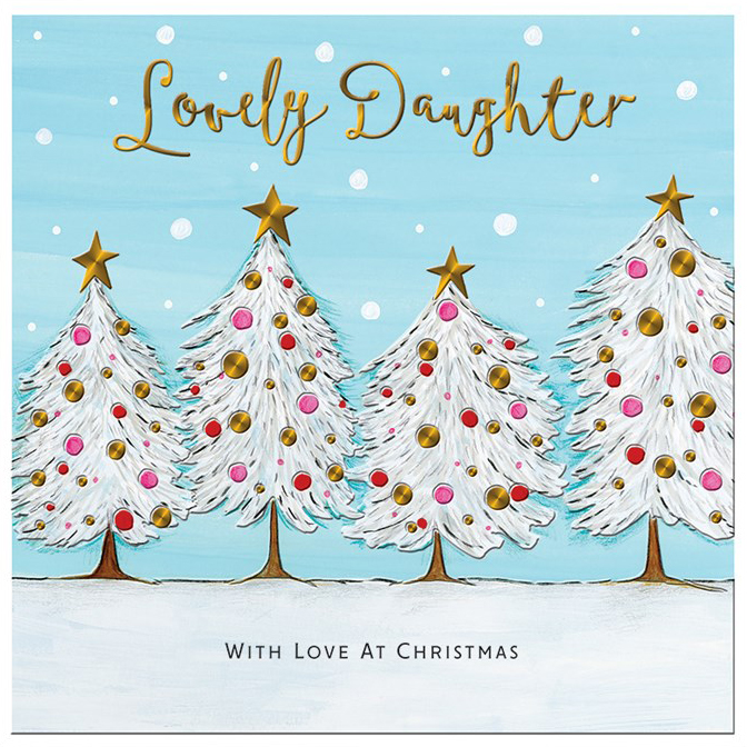 Festive Trees Daughter Christmas Card