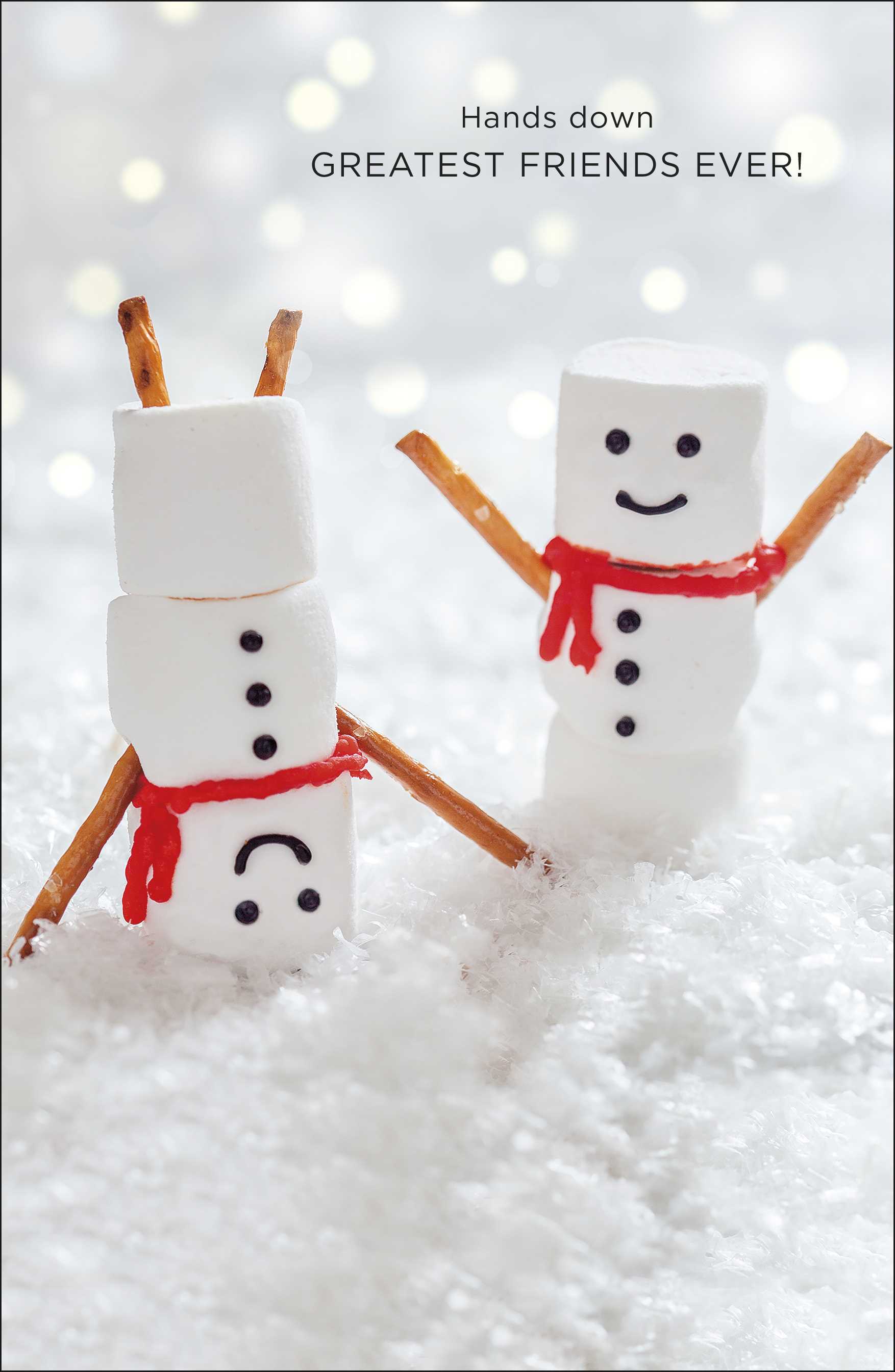 Marshmallow Snowmen Friends Christmas Card