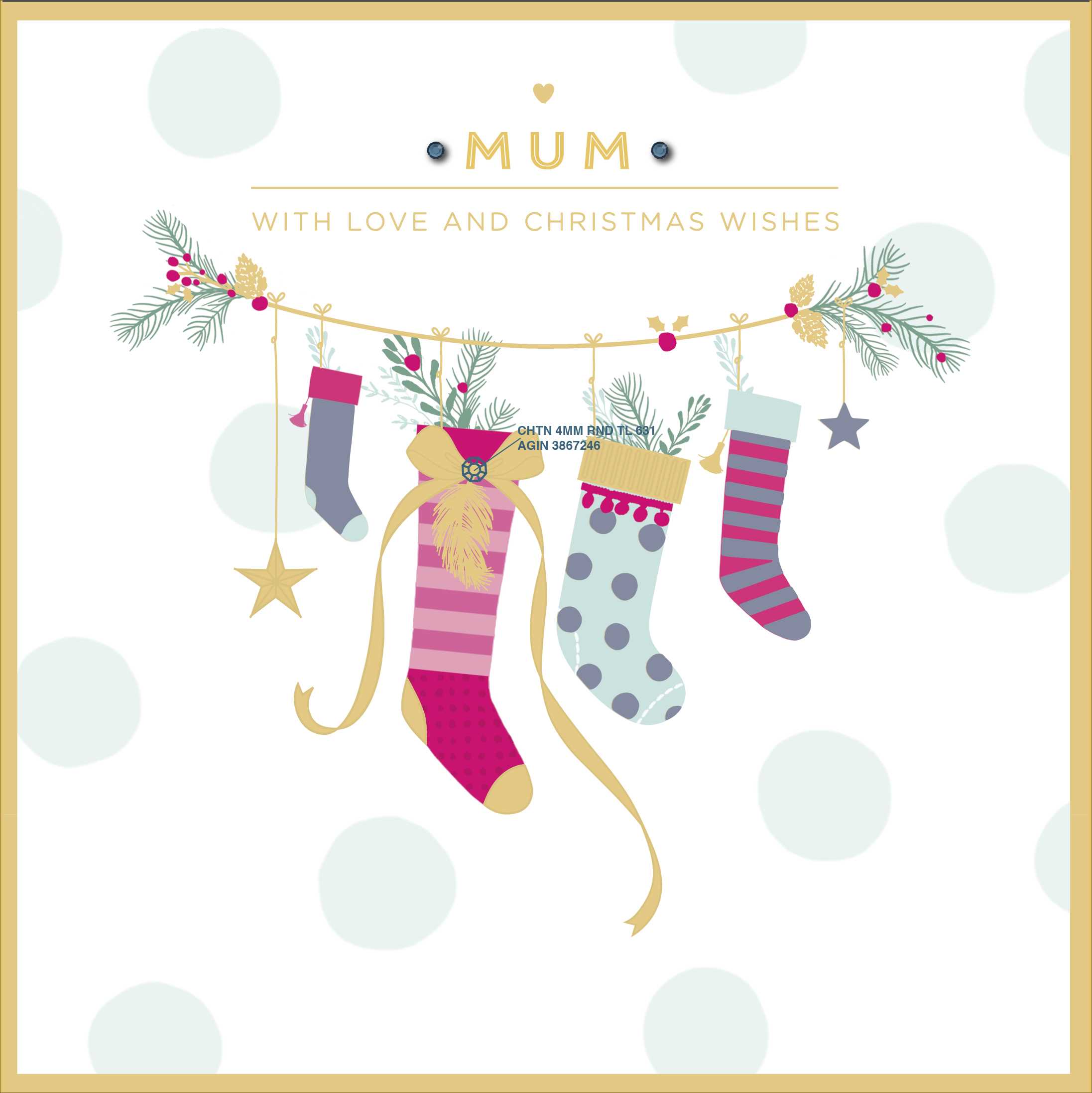 Stockings Mum Christmas Card
