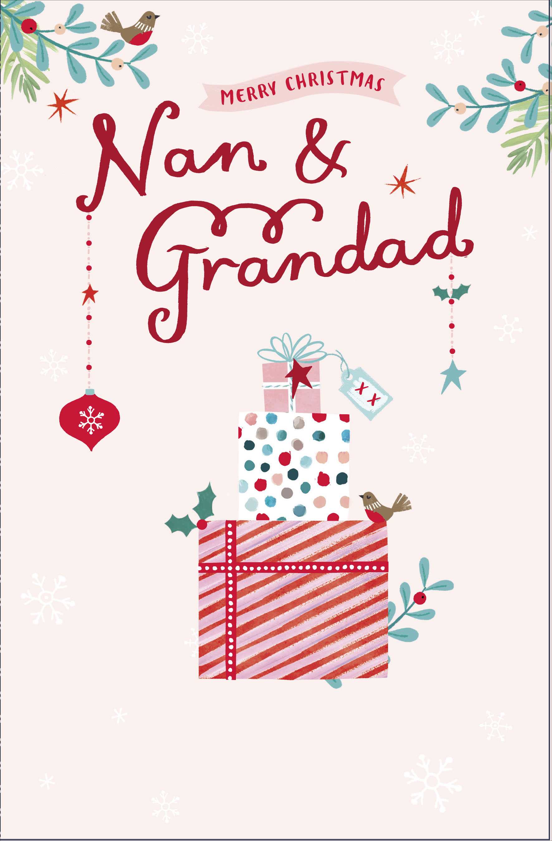 Presents Nan and Grandad Christmas Card