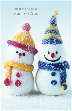Snowmen Mum and Dad Christmas Card