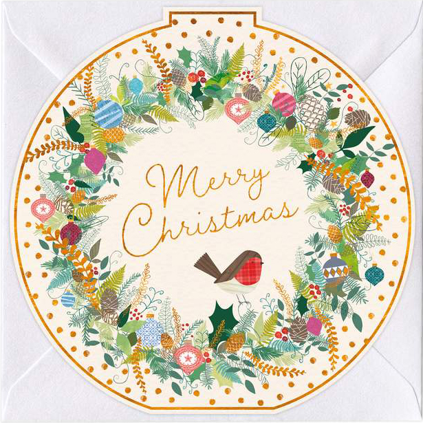 Wreath Round Christmas Card