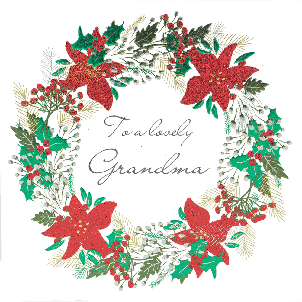 Wreath Grandma Christmas Card