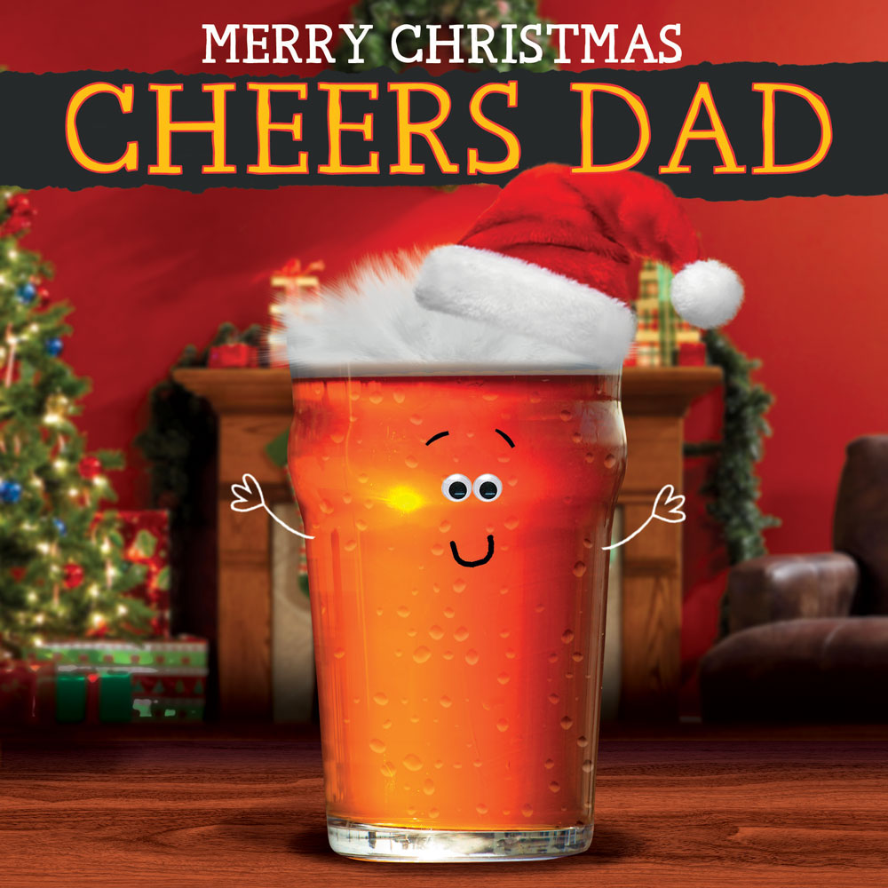 Festive Pint Dad Christmas Card