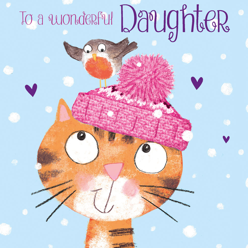 Cat and Robin Daughter Christmas Card