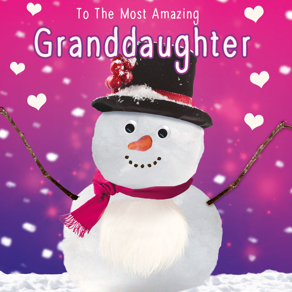 Snowman Granddaughter Christmas Card