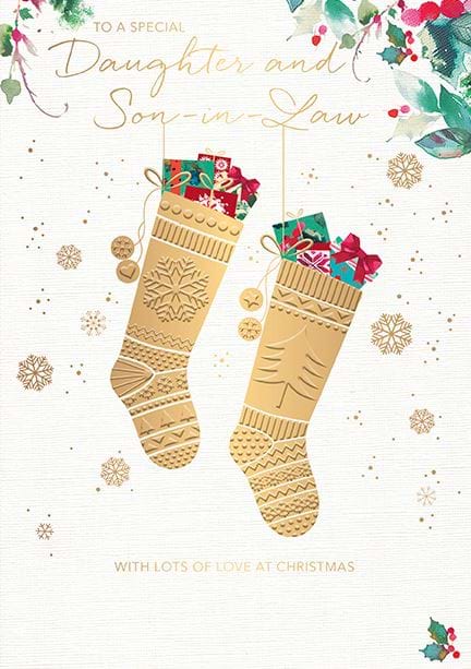 Stockings Daughter and Son in Law Christmas Card