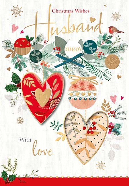 Baubles Husband Christmas Card