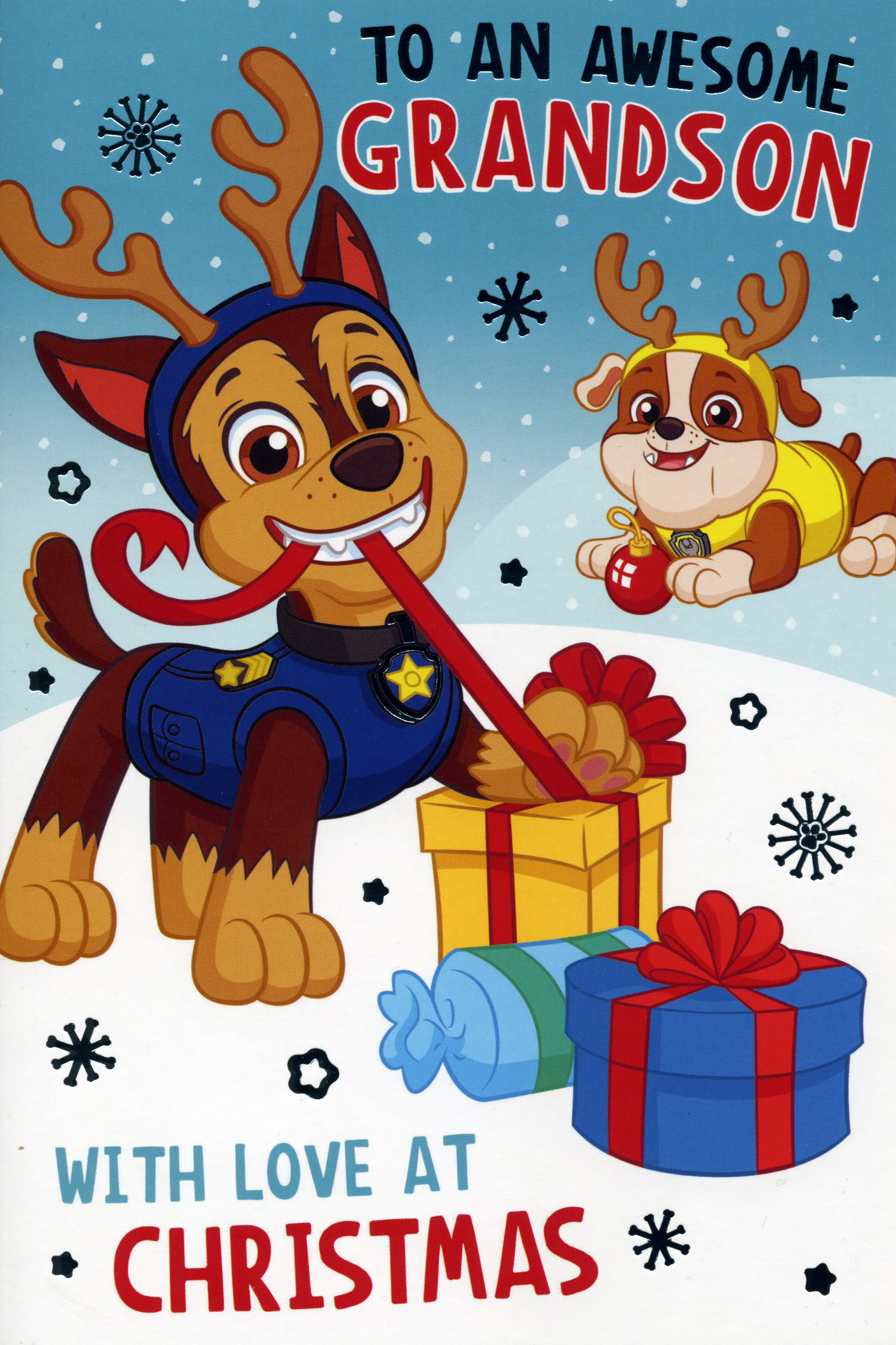 Paw Patrol Grandson Christmas Card