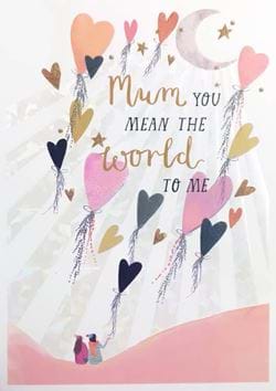 Heart Balloons Mum Greeting Card