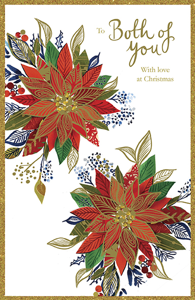 Poinsettias Both of You Christmas Card