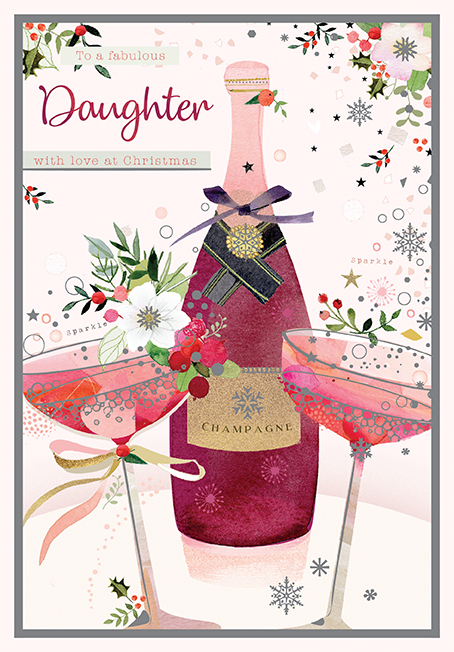 Champagne Daughter Christmas Card