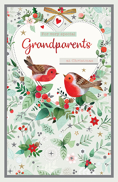 Little Robins Grandparents Christmas Card