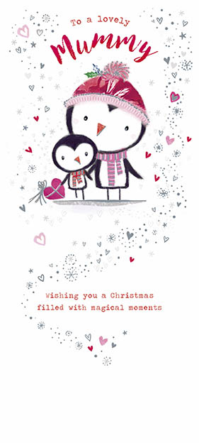 Penguins Mummy Christmas Card
