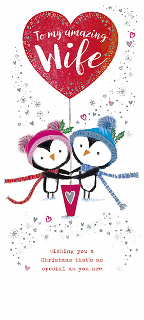 Penguins Wife Christmas Card