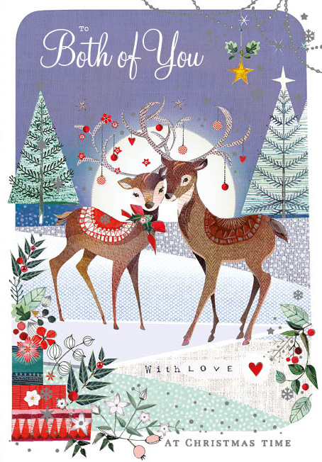 Deer in the Snow Both of You Christmas Card
