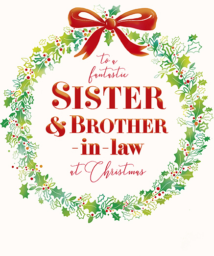 Wreath Sister and Brother in Law Christmas Card